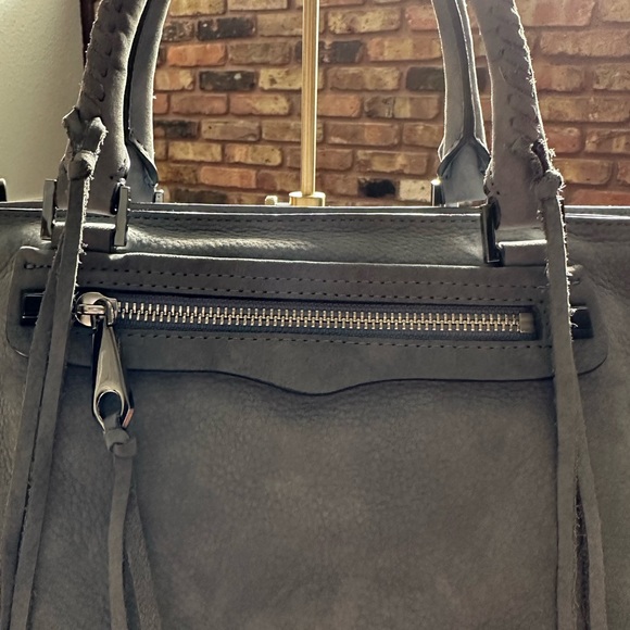 REBECCA MINKOFF Gray Suede Regan Satchel. - Picture 3 of 12